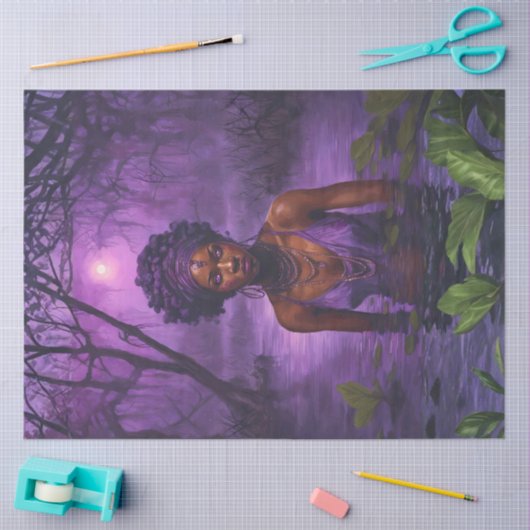 Moonlit Bayou Voodoo Witch – Gothic Decoupage Tissuepapier (Craft)