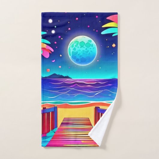 Moonlit Beach kleuren Bad Handdoek (Handdoek)