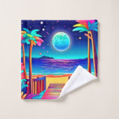 Moonlit Beach kleuren Bad Handdoek (Wasdoekje)