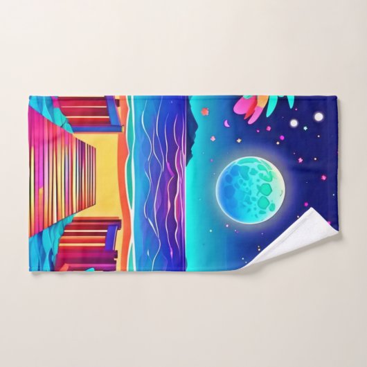 Moonlit Beach kleuren Bad Handdoek (Handdoek)