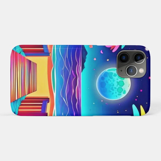Moonlit Beach kleuren Case-Mate iPhone Case (Achterkant (horizontaal))