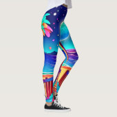 Moonlit Beach kleuren Leggings (Rechts)