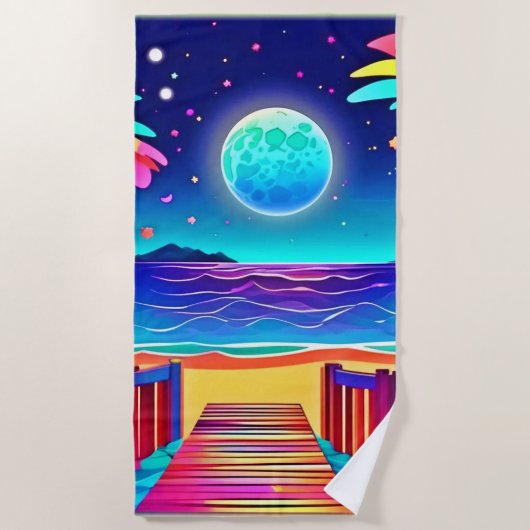 Moonlit Beach kleuren Strandlaken (Voorkant)