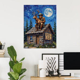 Moonlit Belief: Bigfoot's Cabin Companion Poster