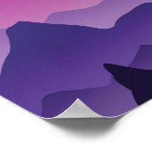 Moonlit bergen in Paars Poster (Hoek)