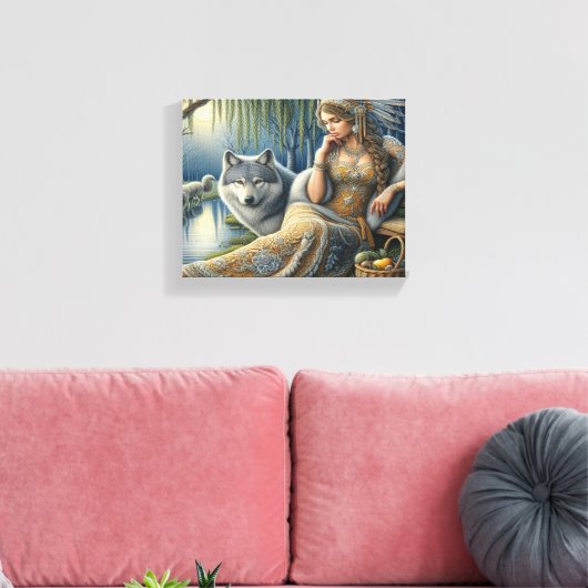 Moonlit Betovering in het Mystic Forest10x8 Canvas Afdruk (Insitu (Woonkamer))
