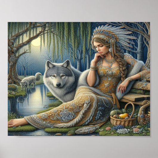Moonlit Betovering in het Mystic Forest10x8 Poster (Voorkant)