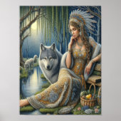 Moonlit Betovering in het Mystic Forest12x16 Poster (Voorkant)
