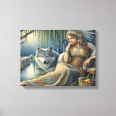 Moonlit Betovering in het Mystic Forest16x12 Canvas Afdruk (Voorkant)