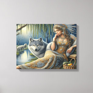 Moonlit Betovering in het Mystic Forest16x12 Canvas Afdruk