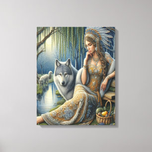 Moonlit Betovering in het Mystic Forest16x20 Canvas Afdruk