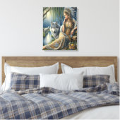 Moonlit Betovering in het Mystic Forest16x20 Canvas Afdruk (Insitu (Slaapkamer))