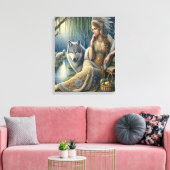 Moonlit Betovering in het Mystic Forest16x20 Canvas Afdruk (Insitu (Woonkamer))