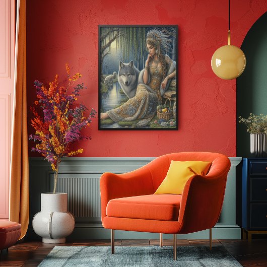 Moonlit Betovering in het Mystic Forest16x20 Canvas Afdruk