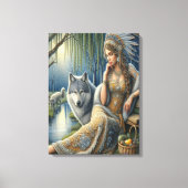 Moonlit Betovering in het Mystic Forest18x24 Canvas Afdruk (Voorkant)