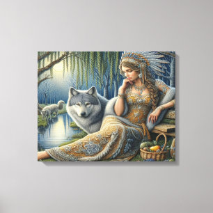 Moonlit Betovering in het Mystic Forest20x16 Canvas Afdruk