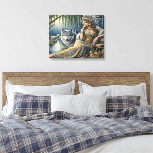 Moonlit Betovering in het Mystic Forest20x16 Canvas Afdruk (Insitu (Slaapkamer))