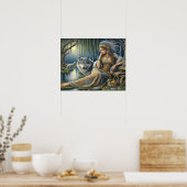 Moonlit Betovering in het Mystic Forest20x16 Poster (Keuken)