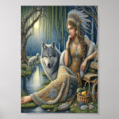 Moonlit Betovering in het Mystic Forest5x7 Poster (Voorkant)