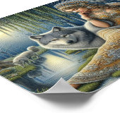 Moonlit Betovering in het Mystic Forest7x5 Poster (Hoek)