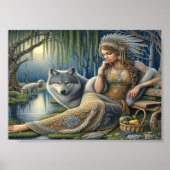 Moonlit Betovering in het Mystic Forest7x5 Poster (Voorkant)