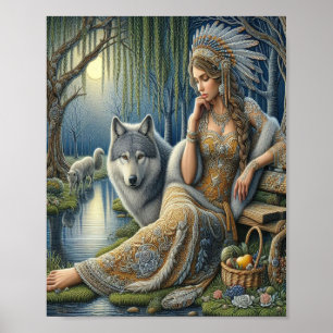 Moonlit Betovering in het Mystic Forest8x10 Poster
