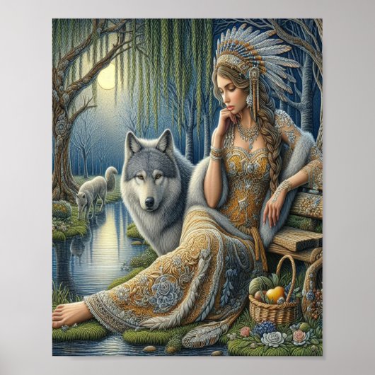 Moonlit Betovering in het Mystic Forest8x10 Poster (Voorkant)