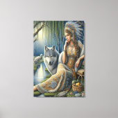 Moonlit Betovering in het Mystic Forest 24x36 Canvas Afdruk (Voorkant)