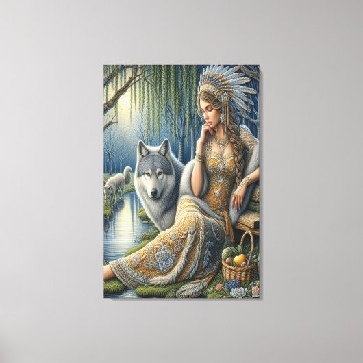 Moonlit Betovering in het Mystic Forest 24x36 Canvas Afdruk (Voorkant)