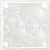 Moonlit Betovering in het Mystic Forest Glazen Onderzetter (Achterkant)