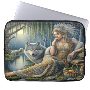 Moonlit Betovering in het Mystic Forest Laptop Sleeve