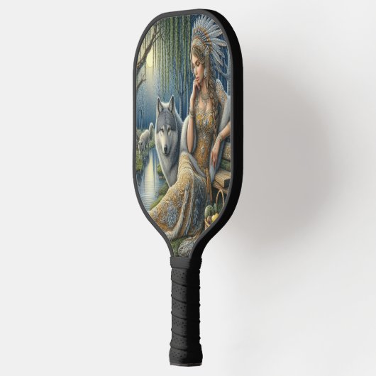 Moonlit Betovering in het Mystic Forest Pickleball Paddle (Links)