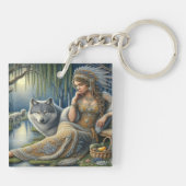 Moonlit Betovering in het Mystic Forest Sleutelhanger (Achterkant)