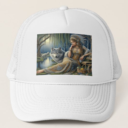 Moonlit Betovering in het Mystic Forest Trucker Pet (Voorkant)