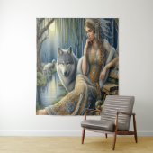 Moonlit Betovering in het Mystic Forest Wandkleed (In situ)