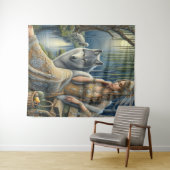 Moonlit Betovering in het Mystic Forest Wandkleed (In Situ (horizontaal))