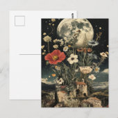 Moonlit bloeit over rustieke charme briefkaart (Voorkant / Achterkant)