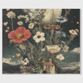 Moonlit bloeit over rustieke charme cadeaupapier (Vlak)