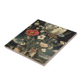 Moonlit bloeit over rustieke charme tegeltje (Zijkant)