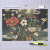 Moonlit bloeit over rustieke charme tissuepapier (Craft)