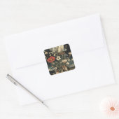 Moonlit bloeit over rustieke charme vierkante sticker (Envelop)