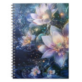 Moonlit Blooms: Enchanted Waters Spiral Notitieboe Notitieboek (Voorkant)