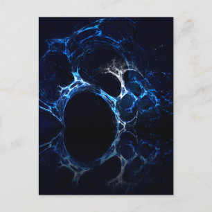 Moonlit Blue Cave Mouth, Fractal Art. Briefkaart