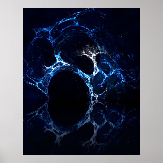Moonlit Blue Cave Mouth, Fractal Art. Poster (Voorkant)