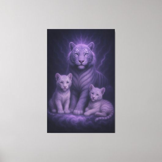 Moonlit Blue Guardians | ManJiangHong Fine Art Canvas Afdruk (Voorkant)