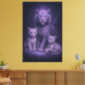 Moonlit Blue Guardians | ManJiangHong Fine Art Canvas Afdruk (Insitu (Woonkamer))