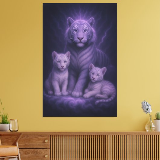 Moonlit Blue Guardians | ManJiangHong Fine Art Canvas Afdruk (Insitu (Woonkamer))