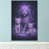 Moonlit Blue Guardians | ManJiangHong Fine Art Canvas Afdruk (Insitu (Houten vloer))