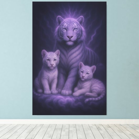 Moonlit Blue Guardians | ManJiangHong Fine Art Canvas Afdruk (Insitu (Houten vloer))