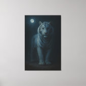 Moonlit Blue White Tiger – Fine Art Canvas (Voorkant)